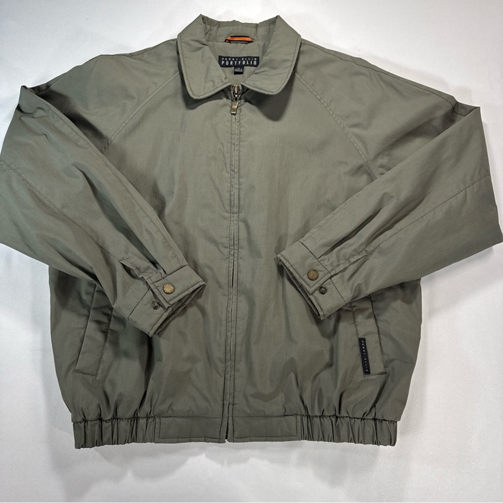 Perry Ellis Portfolio Jacket Mens XL Classic Lightweight Bomber‎ Jacket EUC